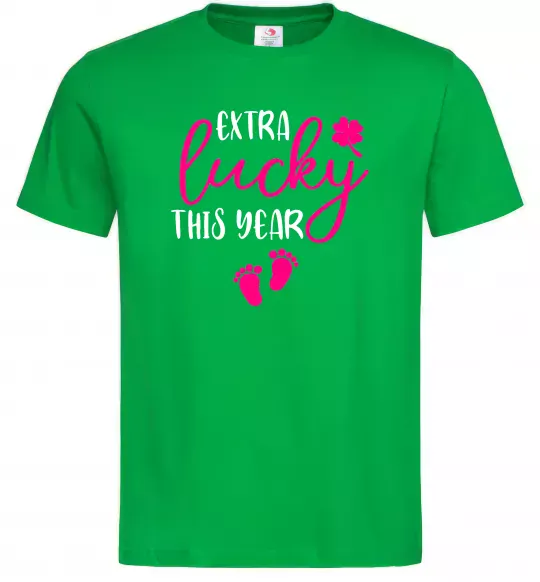 Мужская футболка Extra lucky this year Зеленый фото