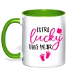Чашка з кольоровою ручкою Extra lucky this year Зелений фото