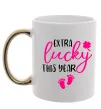 Чашка з кольоровою ручкою Extra lucky this year Золото фото