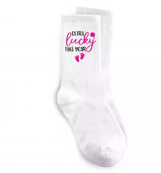 Шкарпетки Extra lucky this year Білий фото