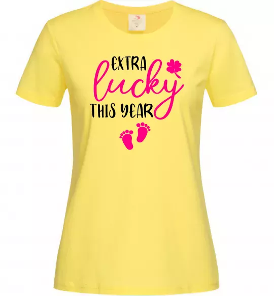 Жіноча футболка Extra lucky this year Лимонний фото