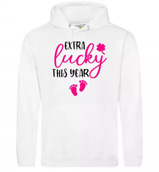 Женская толстовка (худи) Extra lucky this year Белый фото