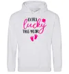 Женская толстовка (худи) Extra lucky this year Серый меланж фото