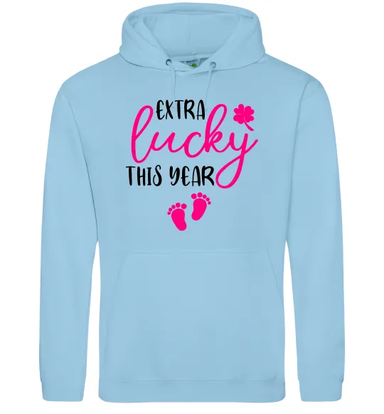 Женская толстовка (худи) Extra lucky this year Голубой фото