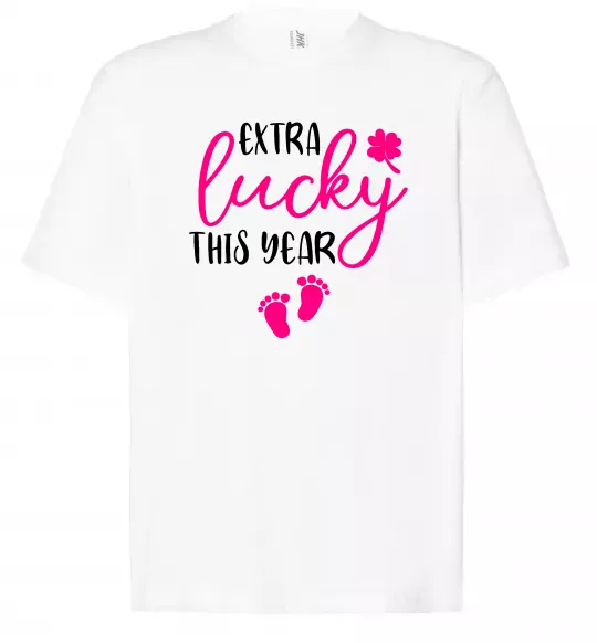 Футболка Оверсайз Extra lucky this year Белый фото