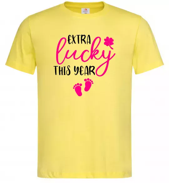 Мужская футболка Extra lucky this year Лимонный фото