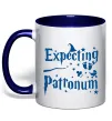 Чашка с цветной ручкой Expecting patronum Глубокий темно-синий фото