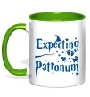 Чашка с цветной ручкой Expecting patronum Зеленый фото