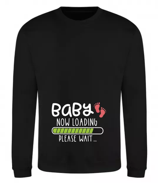 Світшот Baby loading please wait Чорний фото