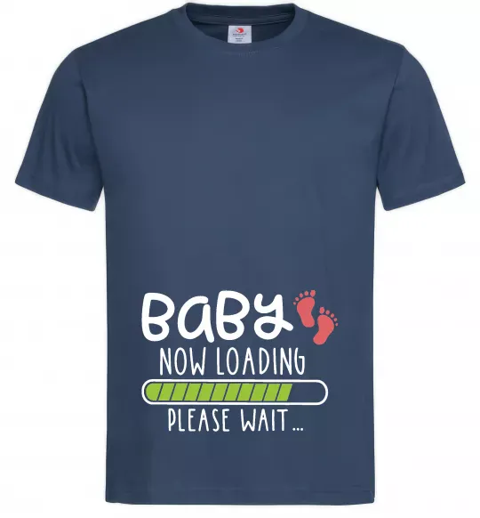 Мужская футболка Baby loading please wait Темно-синий фото