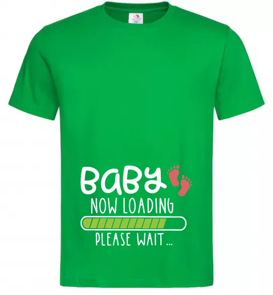 Мужская футболка Baby loading please wait Зеленый фото