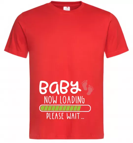 Мужская футболка Baby loading please wait Красный фото