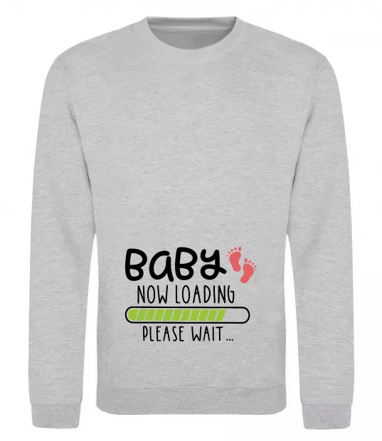 Світшот Baby loading please wait Сірий меланж фото