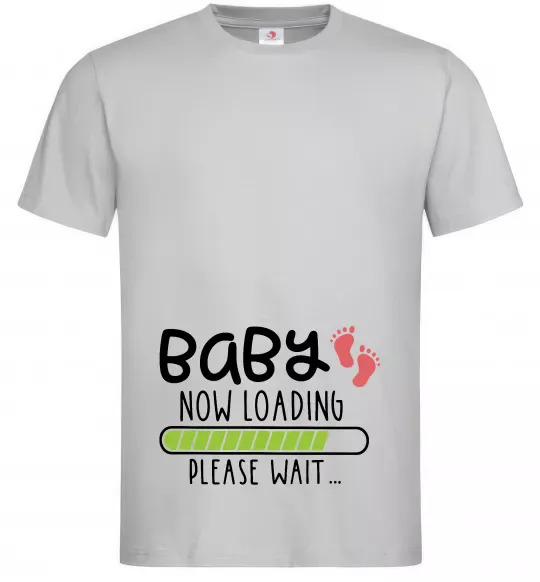 Мужская футболка Baby loading please wait Серый фото