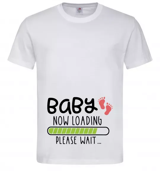 Мужская футболка Baby loading please wait Белый фото