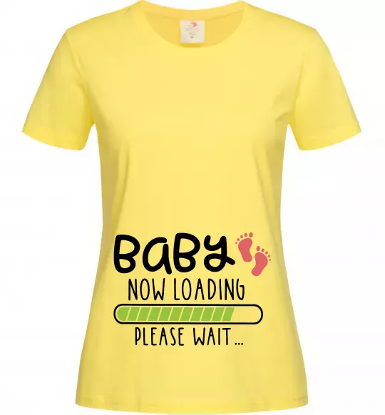Женская футболка Baby loading please wait Лимонный фото