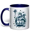 Чашка с цветной ручкой NYC art Глубокий темно-синий фото