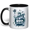 Чашка с цветной ручкой NYC art Черный фото