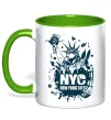 Чашка с цветной ручкой NYC art Лаймовый фото