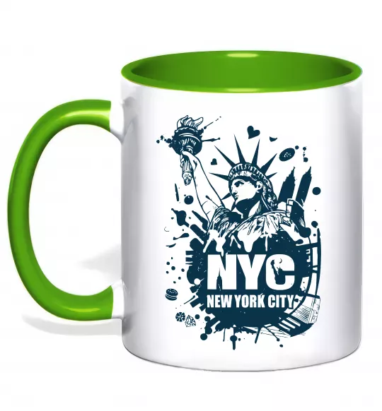 Чашка с цветной ручкой NYC art Зеленый фото