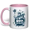 Чашка с цветной ручкой NYC art Нежно розовый фото