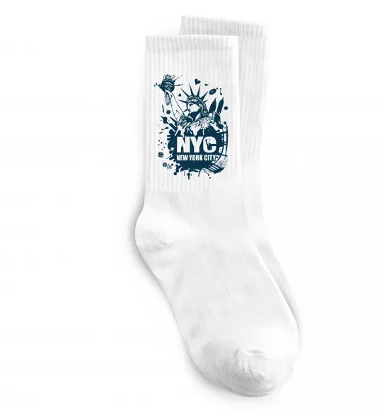 Шкарпетки NYC art Білий фото