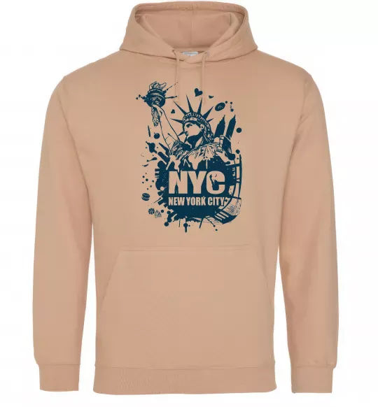 Мужская толстовка (худи) NYC art Песочный фото