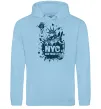 Мужская толстовка (худи) NYC art Голубой фото