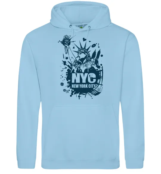 Женская толстовка (худи) NYC art Голубой фото