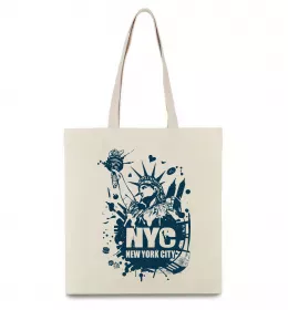 Эко-сумка NYC art Бежевый фото