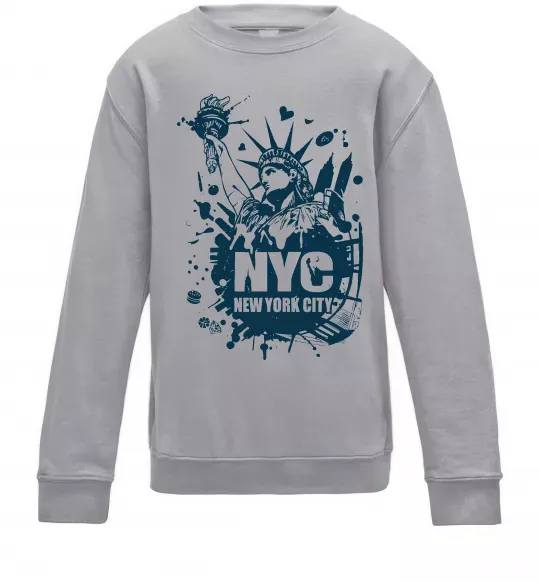 Детский Свитшот NYC art Серый меланж фото