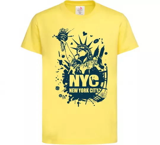 Дитяча футболка NYC art Лимонний фото