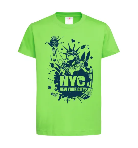 Детская футболка NYC art Лаймовый фото