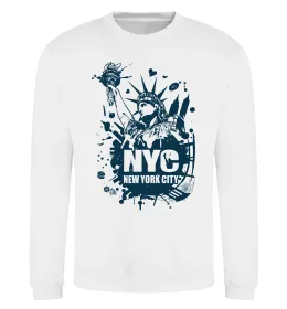 Світшот Straight outta New York Сірий меланж фото