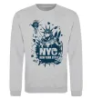 Свитшот NYC art Серый меланж фото