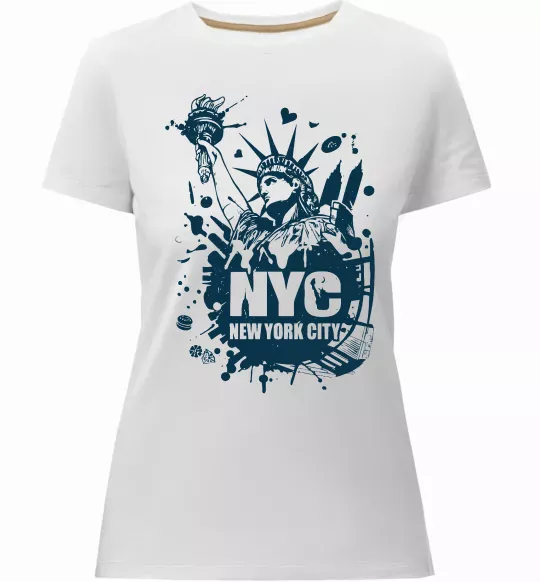 Женская премиум футболка NYC art Белый фото