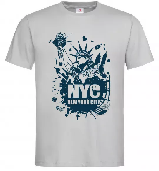 Мужская футболка NYC art Серый фото