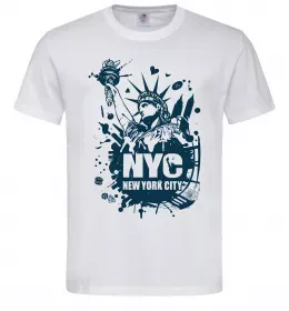 Чоловіча футболка NYC art Білий фото