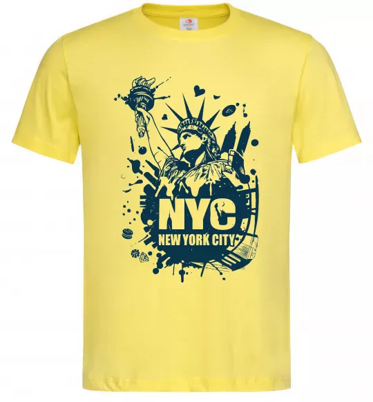 Мужская футболка NYC art Лимонный фото