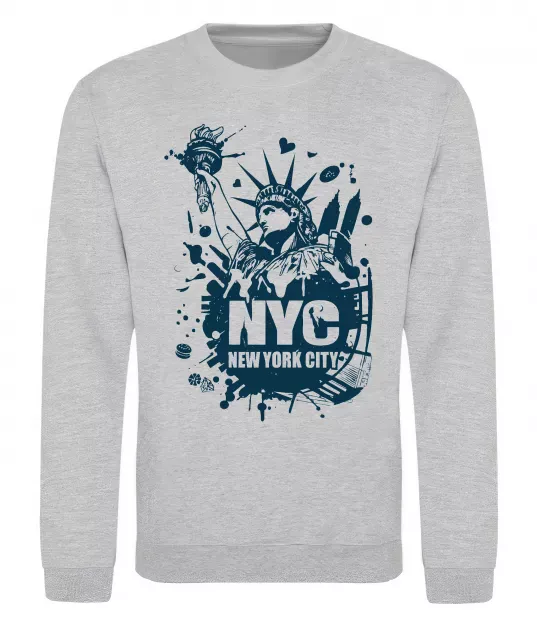 Світшот NYC art Сірий меланж фото