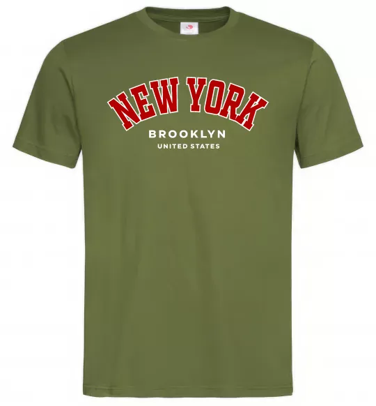 Чоловіча футболка NY Brooklyn Оливковий фото