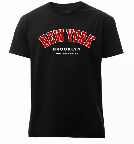 Чоловіча преміум футболка NY Brooklyn Чорний фото