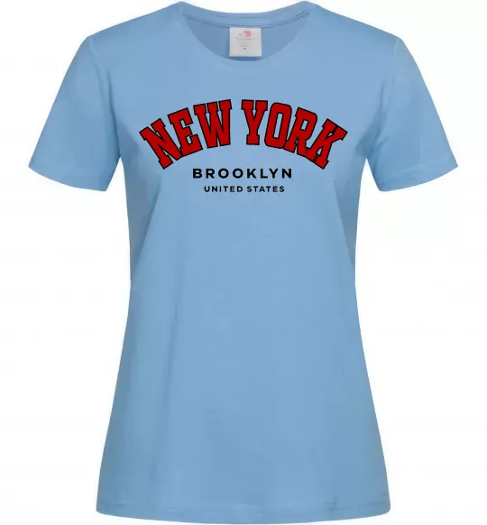 Женская футболка NY Brooklyn Голубой фото