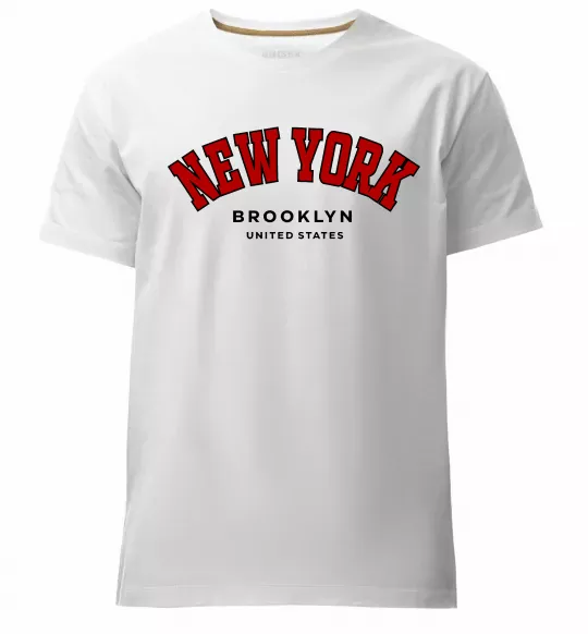 Чоловіча преміум футболка NY Brooklyn Білий фото