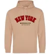 Мужская толстовка (худи) NY Brooklyn Песочный фото