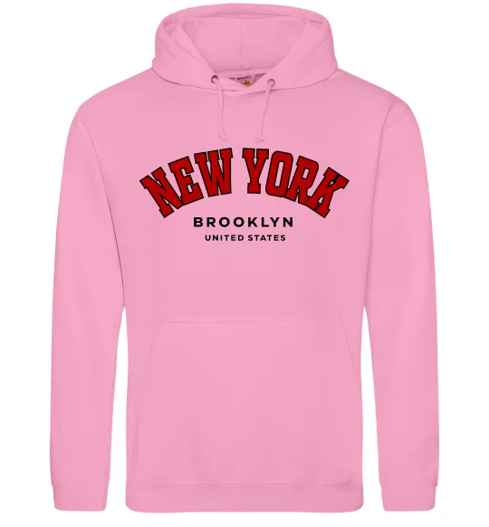 Женская толстовка (худи) NY Brooklyn Розовый фото
