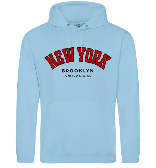 Женская толстовка (худи) NY Brooklyn Голубой фото
