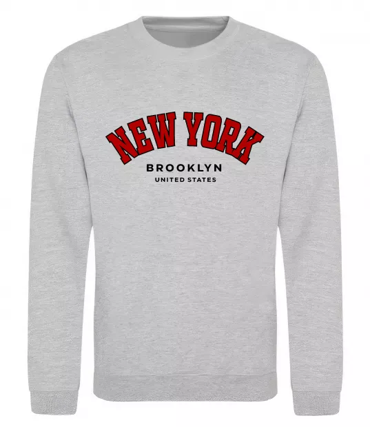 Свитшот NY Brooklyn Серый меланж фото