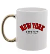 Чашка з кольоровою ручкою NY Brooklyn Золото фото