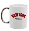 Чашка з кольоровою ручкою NY Brooklyn Срібло фото